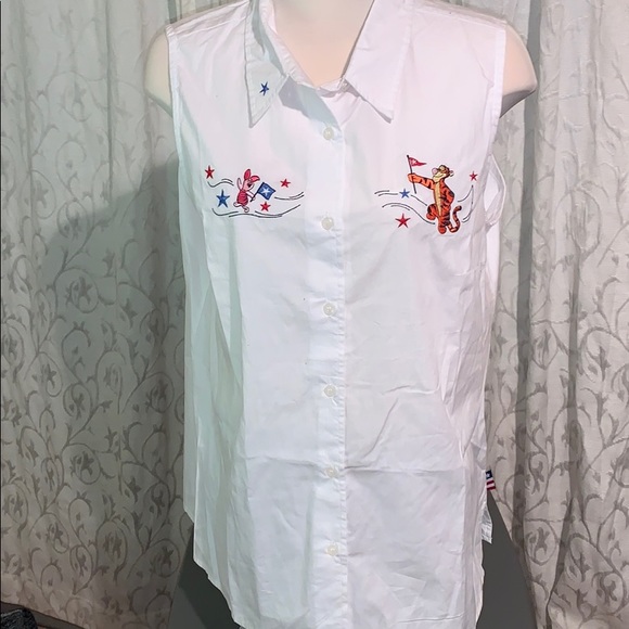 Vintage Disney plus white sleeveless cotton top - Picture 3 of 12